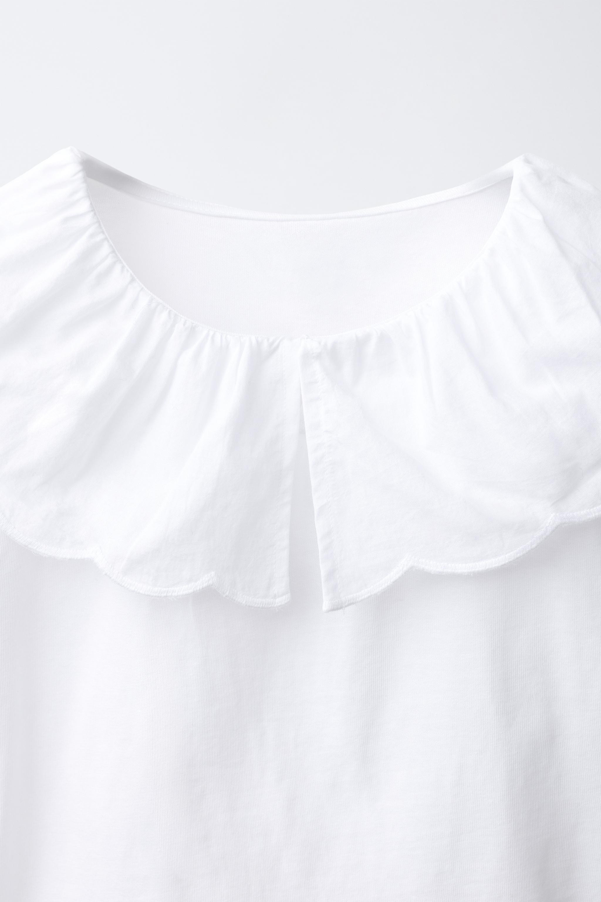 ROMANTIC RUFFLED COLLAR TOP | Zara US