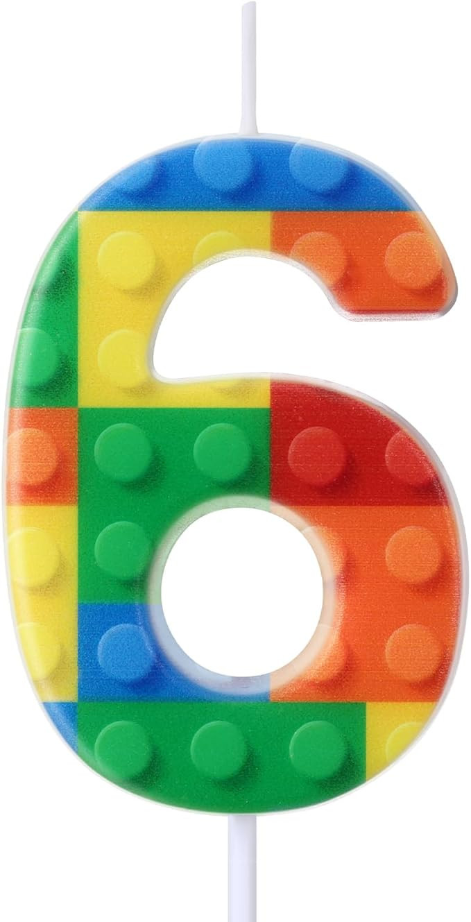 Building Block Number 0-9 Birthday Cake Candle Numeral Birthday Sparkler Candles for Building Blo... | Amazon (US)