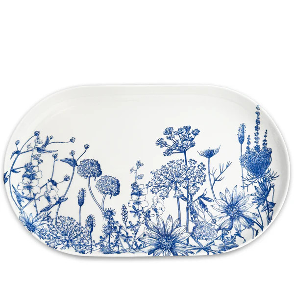 Summer Blues Large Coupe Oval Platter | Caskata