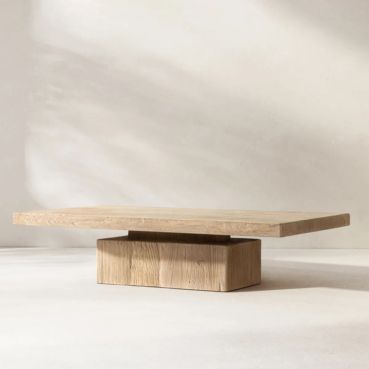 Iseline 60" Solid Reclaimed Elm Block Plinth Coffee Table | Wayfair North America
