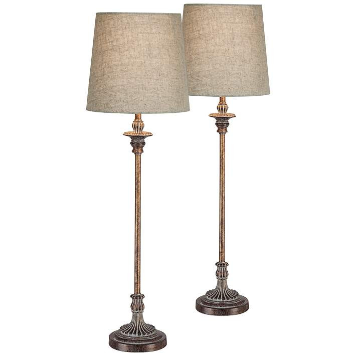 Regency Hill  Bentley Weathered Bronze Buffet Table Lamps Set of 2 - #17P69 | Lamps Plus | Lamps Plus