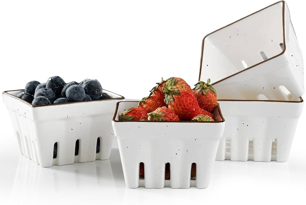 getstar Ceramic Fruit Bowl, Berry Basket, Colander Set of 4 | Amazon (US)