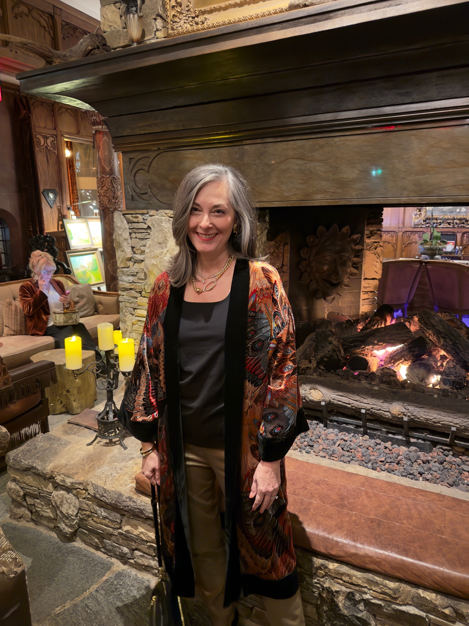 Kimonos are so fun and Chico’s does them well! Perfect with metallic jeans for the holidays. #lovechicos #holidays #kimono #velvet 

#LTKstyletip #LTKHoliday #LTKover40