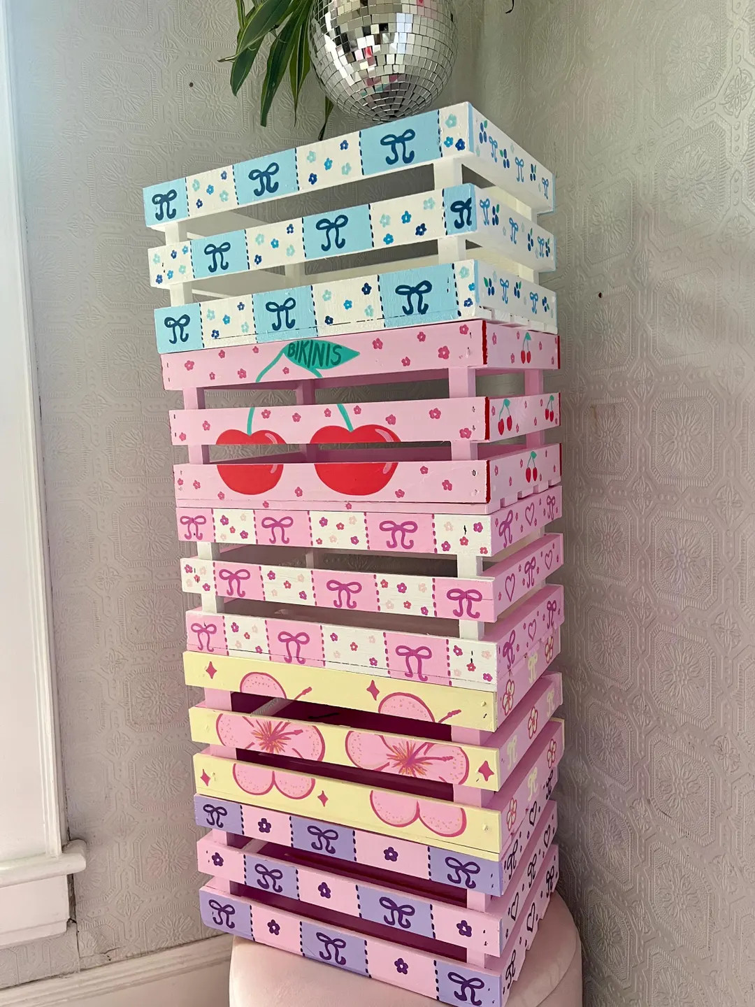 Coquette Coastal Coconut Girl Bikini Box Storage Crate - Etsy | Etsy (US)