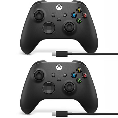 Microsoft Xbox Wireless Controller w/ USB-C Cable for PC, Carbon Black (2-Pack) | Target