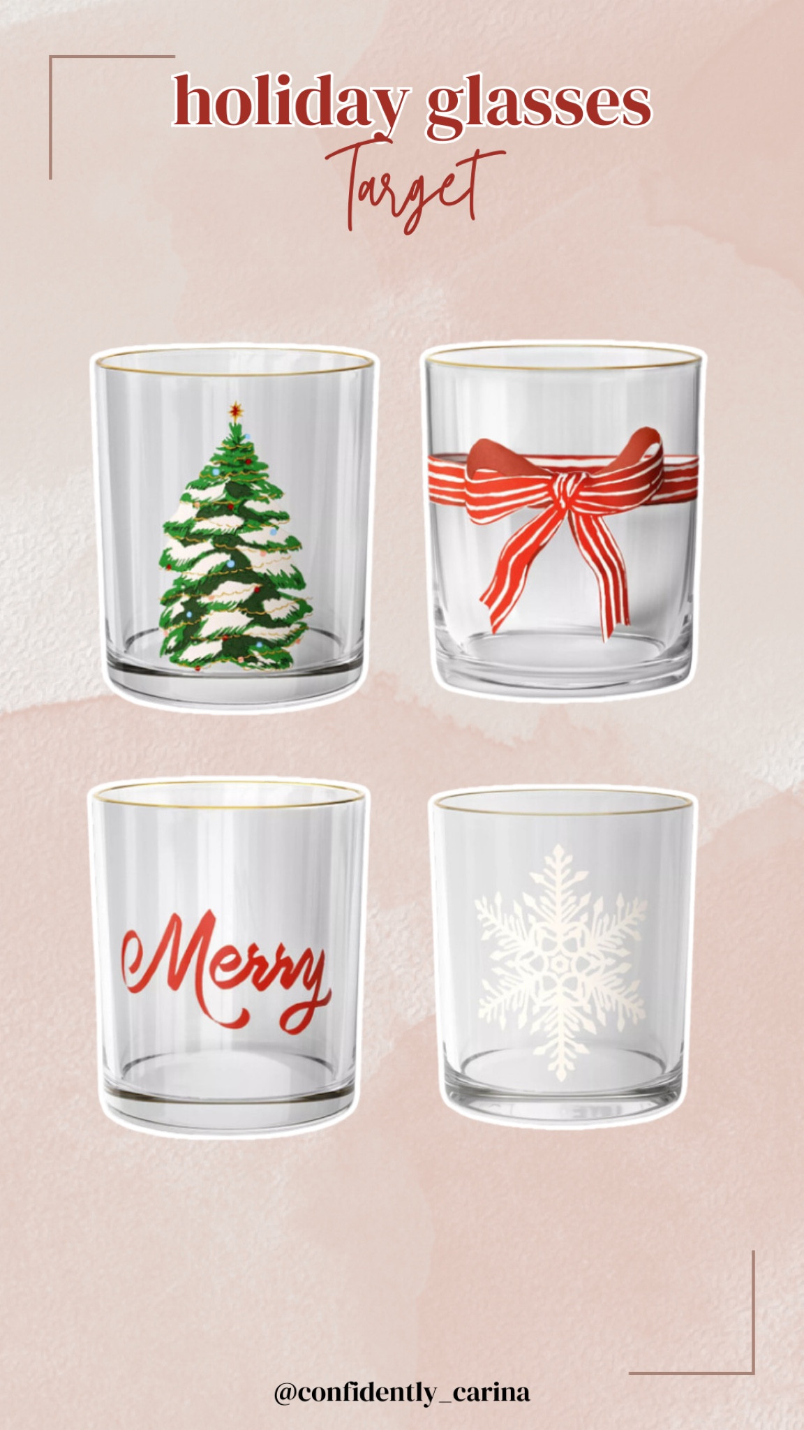 Sharing the cutest holiday glasses from Target! And they’re only $3! These would be perfect for hosting a little holiday girls night✨

#LTKHome #LTKFindsUnder50 #LTKHoliday