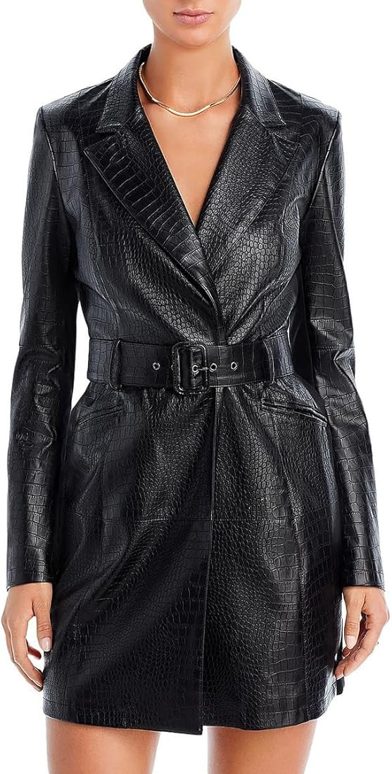 French Connection Womens Clancy Faux Leather Jacket Shirtdress Black 4 at Amazon Women’s Clothi... | Amazon (US)
