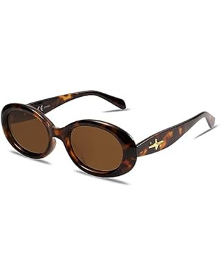 Zeelool Retro Oval Sunglasses for Women Polarized UV400 Protection 90s Sunglasses Vintage Shades | Amazon (US)