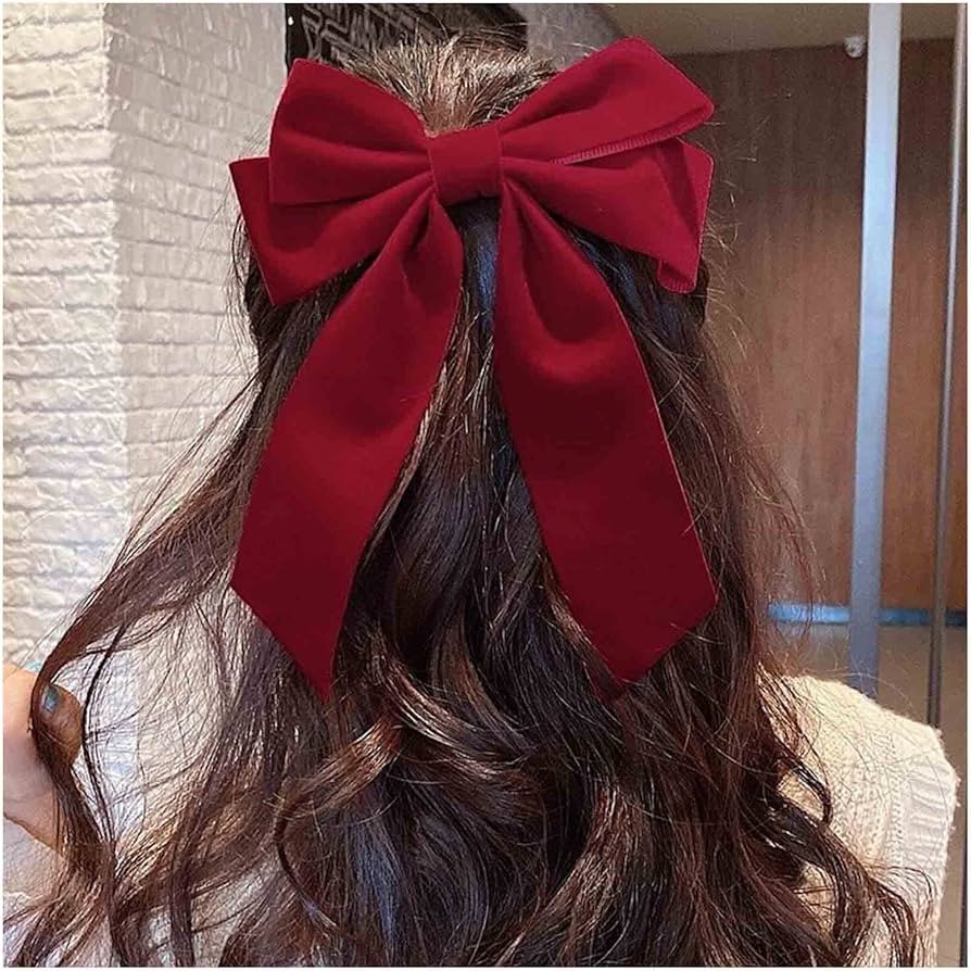 Yheakne Velvet Hair Bow Tail Satin Bow Long Tail Headpieces Winter Hair Barrette Headwear Hair Ac... | Amazon (UK)