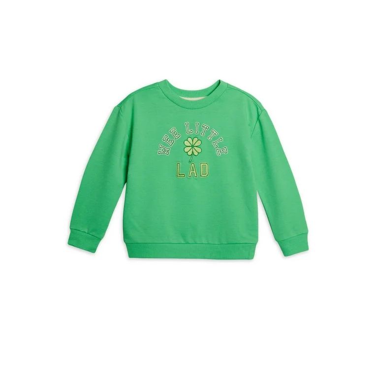Wonder Nation Toddler Boys St Patricks Day Crewneck Sweatshirt with Long Sleeves, Sizes 2T-5T | Walmart (US)