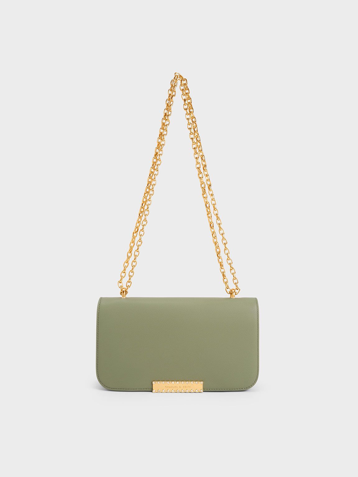 Leather Chain Strap Bag
 - Sage Green | Charles & Keith US