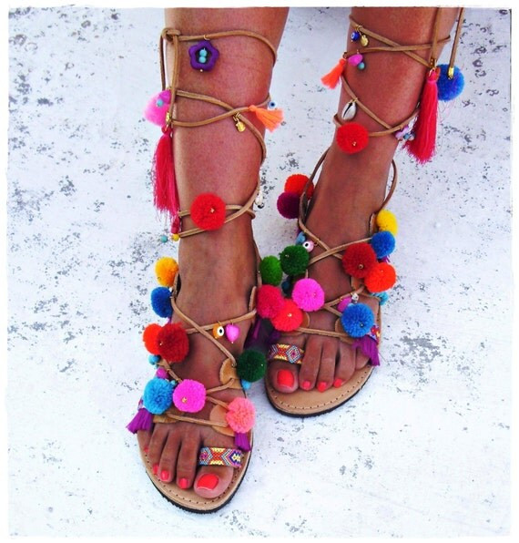 Binden Sie Boho Sandalen, Sandalen aus Leder, handgefertigte Sandalen, Römersandalen, griechische Sa | Etsy DE