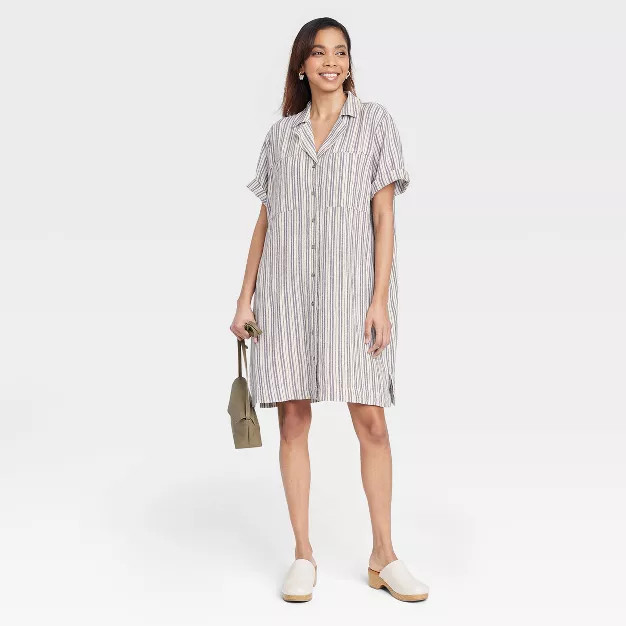Women's Short Sleeve Button-Front Shirtdress - Universal Thread™ | Target