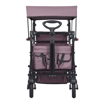 Wagon Stroller for 2 Kids, Push Pull Quad Collapsible Stroller with Adjustable Handle | Wayfair North America