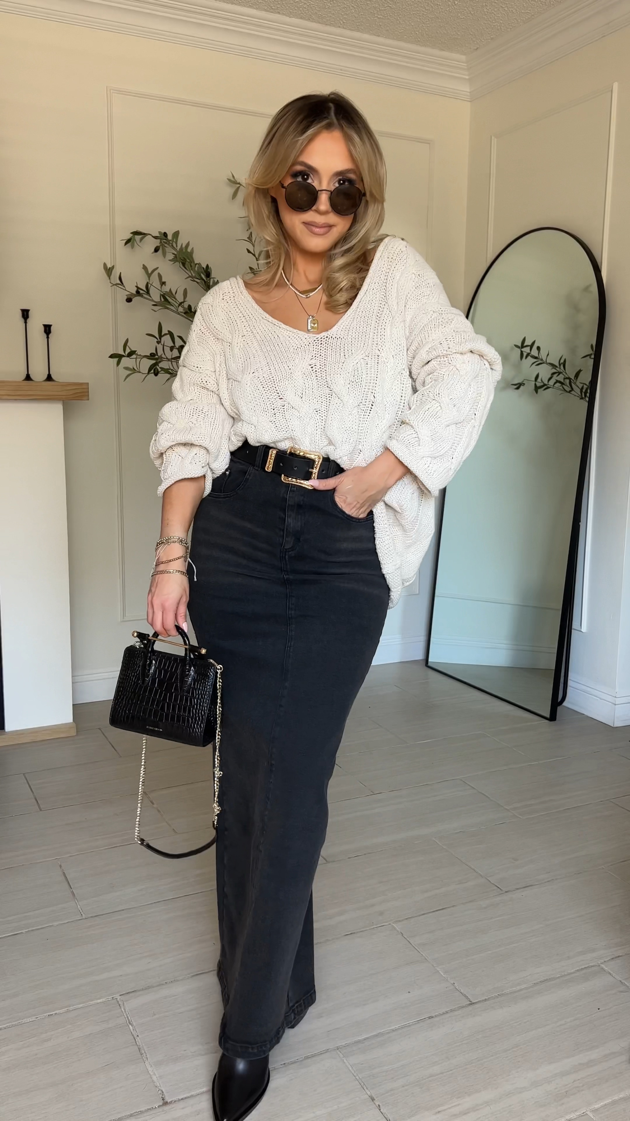 Black jean shop skirt outfit video