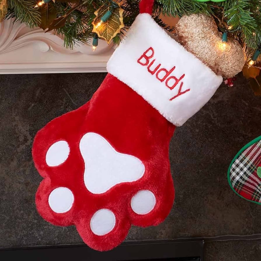 Personalized Dog Paw Christmas Stocking | Amazon (US)