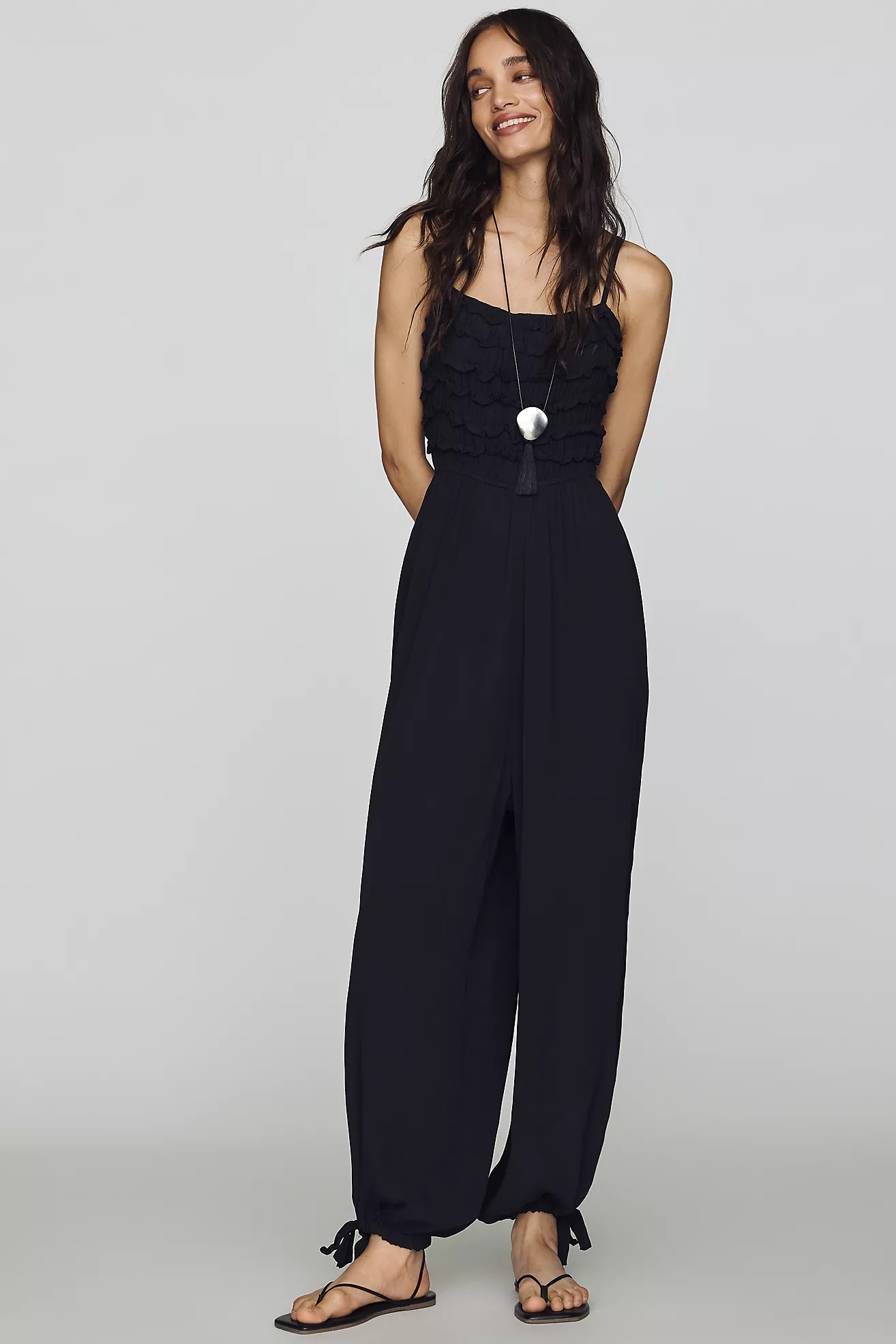 By Anthropologie Pintuck Smocked Jumpsuit | Anthropologie (US)