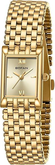 BOFAN Gold Watches for Women Luxury Ladies Quartz Wrist Watches with Stainless Steel Bracelet,Wat... | Amazon (US)