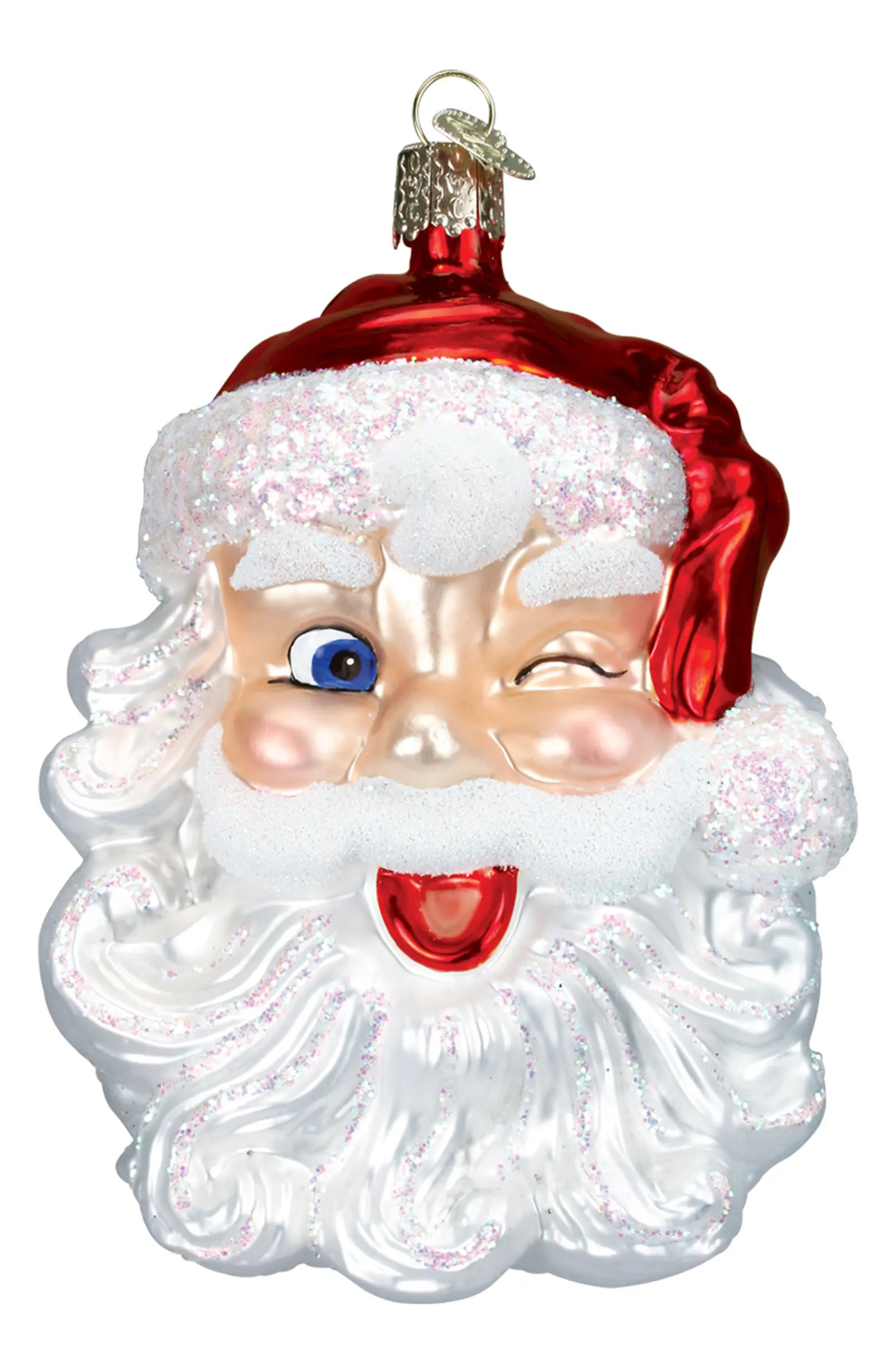 Winking Santa Glass Ornament | Nordstrom