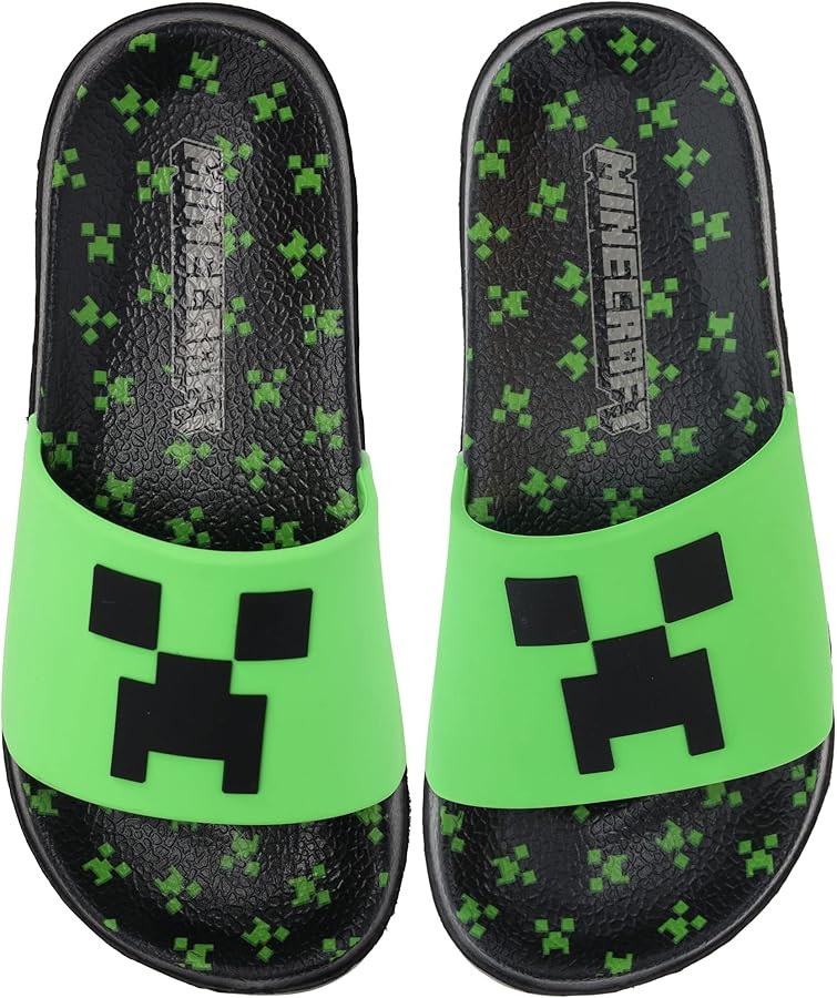 Minecraft Boys' Sport Slide Sandals, Comfort Casual Pool Slide Outdoor | Amazon (US)