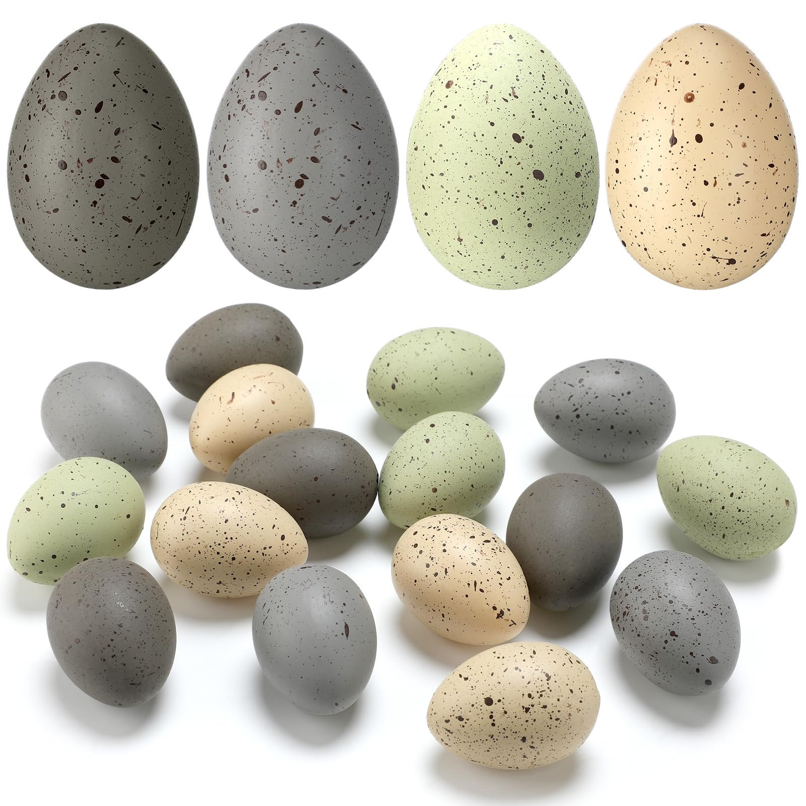 16 Pcs Easter Speckled Eggs 2.4 in Plastic Speckled Eggs Bowl and Vase Filler Faux Chicken Eggs f... | Amazon (US)