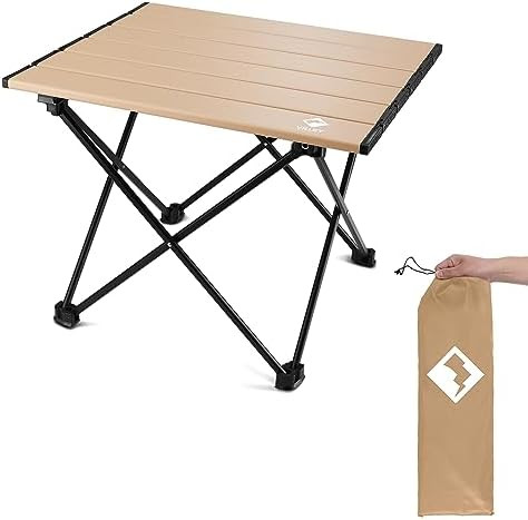 VILLEY Portable Camping Side Table, Ultralight Aluminum Folding Beach Table with Carry Bag for Ou... | Amazon (US)