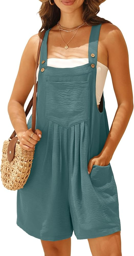 GRECERELLE Jumpsuits For Women Summer Short Overalls Casual Sleeveless Adjustable Loose Women's R... | Amazon (US)