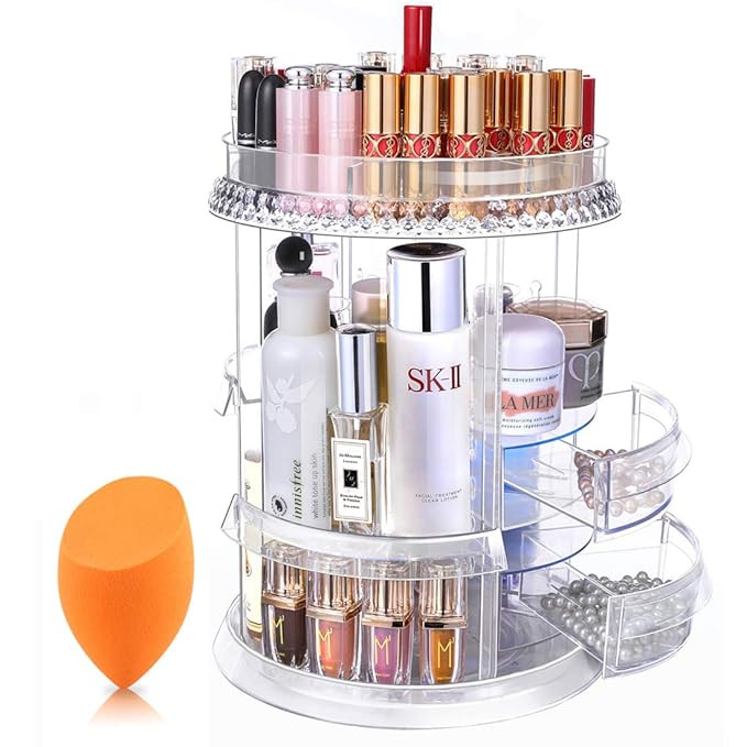 MOKARO 360 Degree Rotating Makeup Organizer Extra Large Capacity Adjustable Multifunctional Cosme... | Amazon (US)