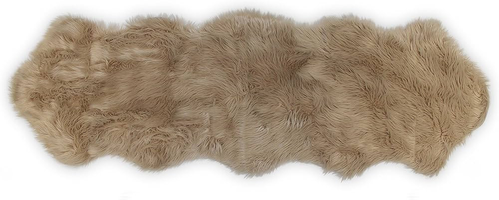 Nouvelle Legende® Faux Fur Sheepskin Premium Rug Duo (23 in. X 73 in.) Tan | Amazon (US)
