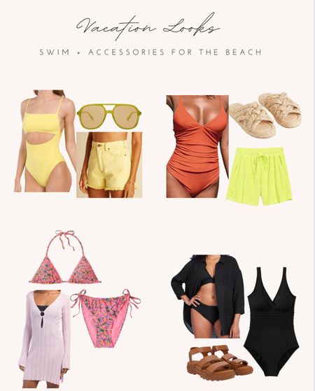 Vacation outfits. Travel beach looks. One piece. Tummy control swim. Affordable swim. Cover ups. Sandals and sunglasses. Amazon. Target. 

#LTKswim #LTKtravel #LTKunder50