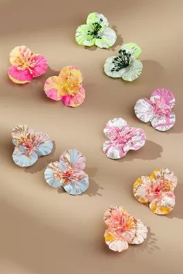 The Pink Reef Hibiscus Flower Earrings | Anthropologie (US)