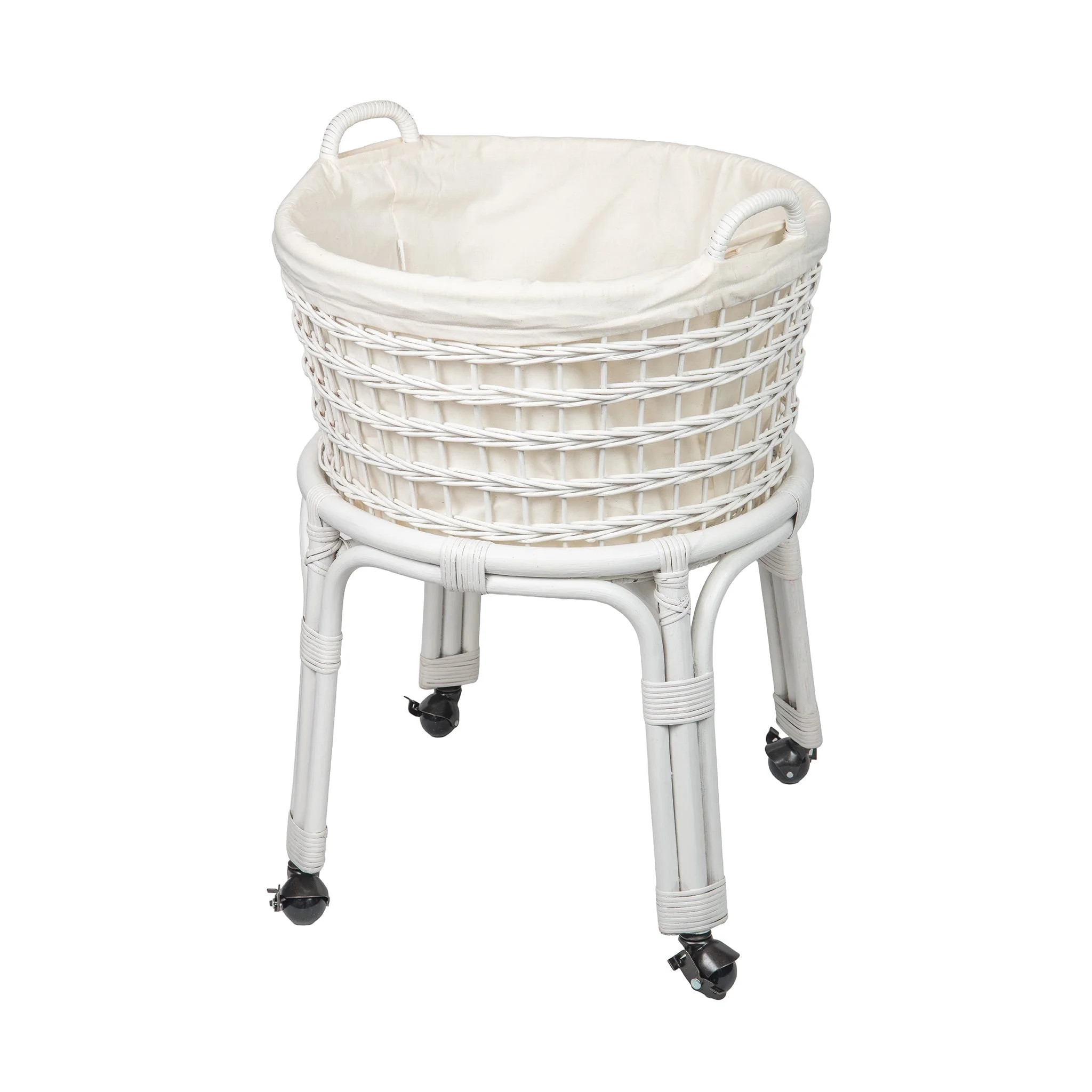 Kouboo Rolling Wicker Laundry Basket and Hamper with Fabric Liner and Stand | Walmart (US)