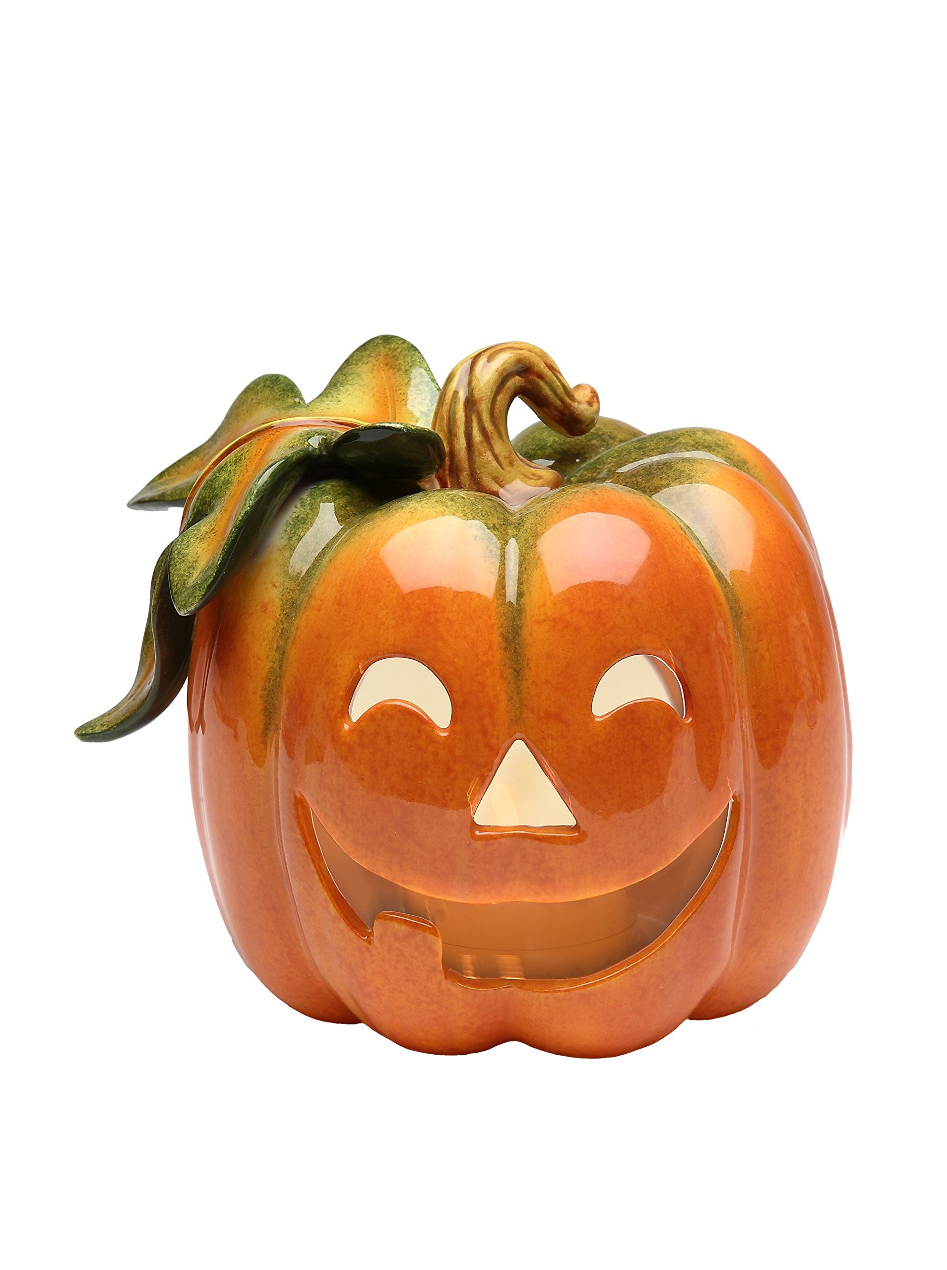 10362 Fine Porcelain Pumpkin Tea Light Holder, 4-3/8-Inch , Orange | Amazon (US)