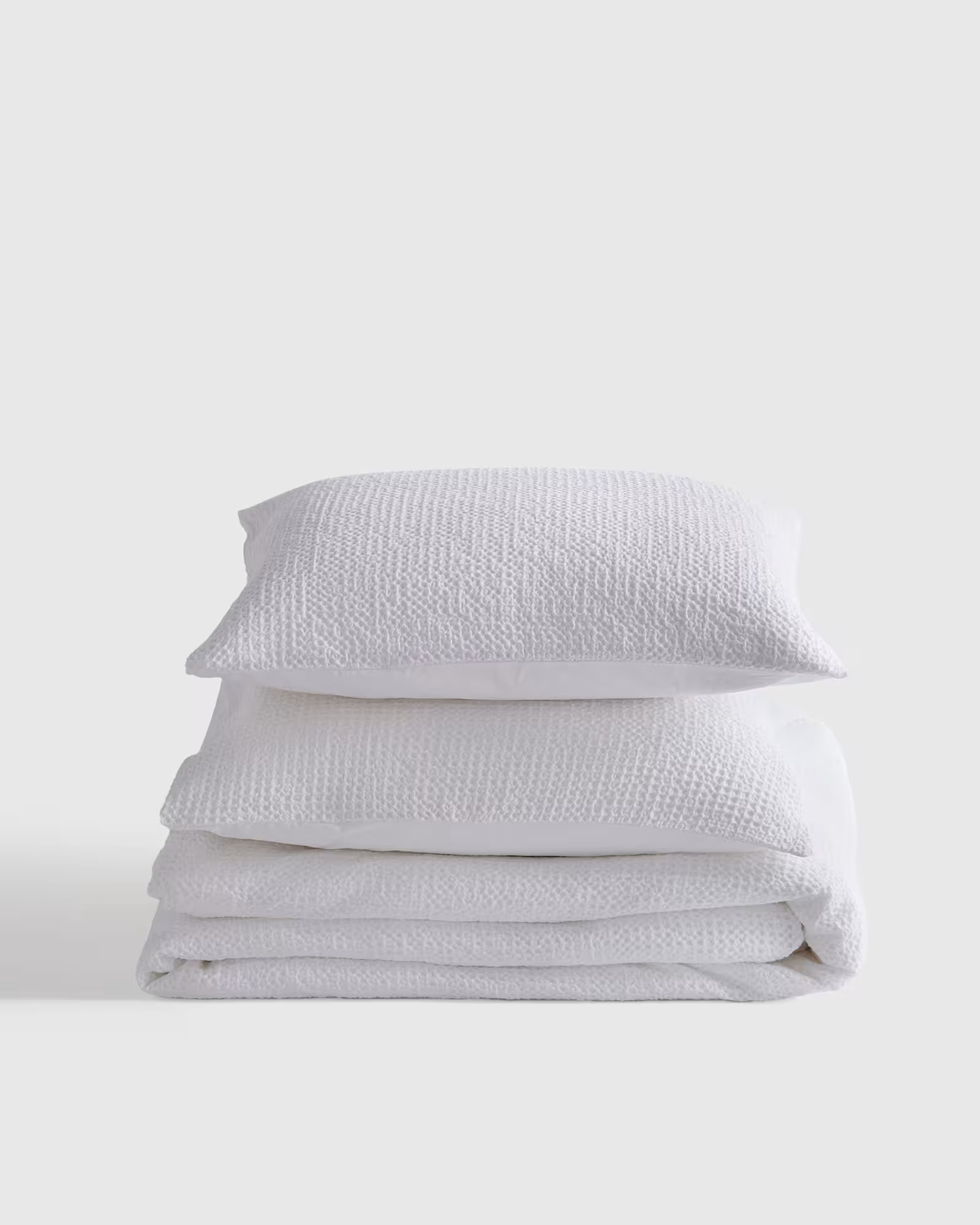 Organic Luxe Honeycomb Duvet Cover Set in White | Quince