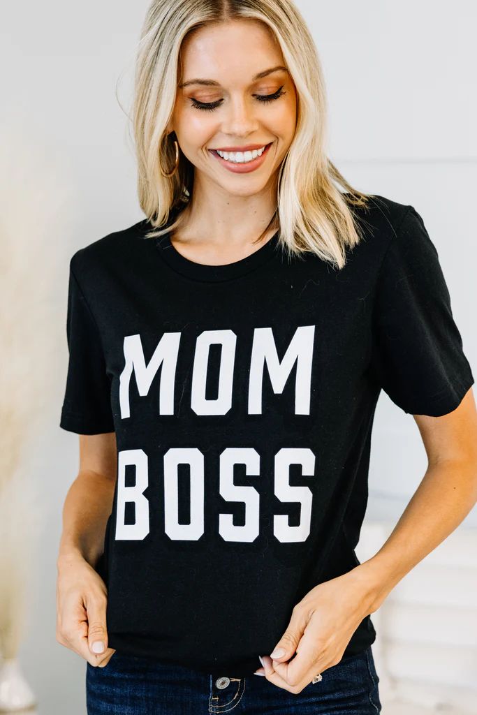 Mom Boss Black Graphic Tee | The Mint Julep Boutique
