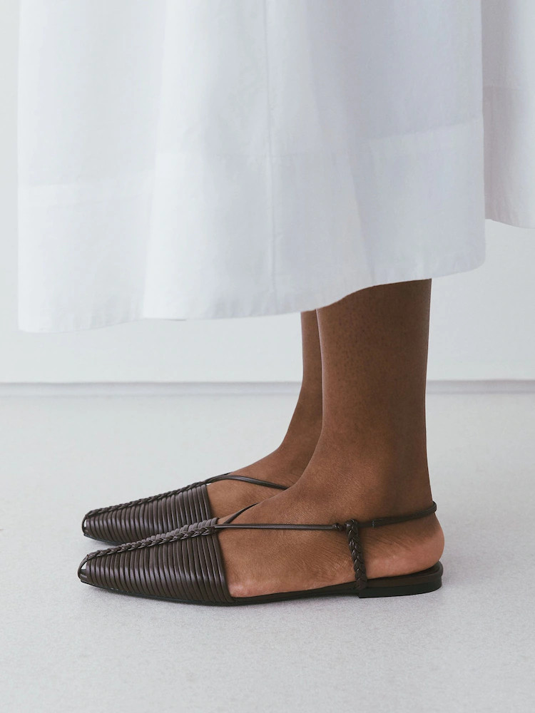 Chocolate Brown Forever Comfort® Point To Hurache Flats | Next US