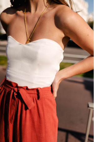 BUSTIER LOLA LIN VISCOSE BLANC | SAAJ Paris