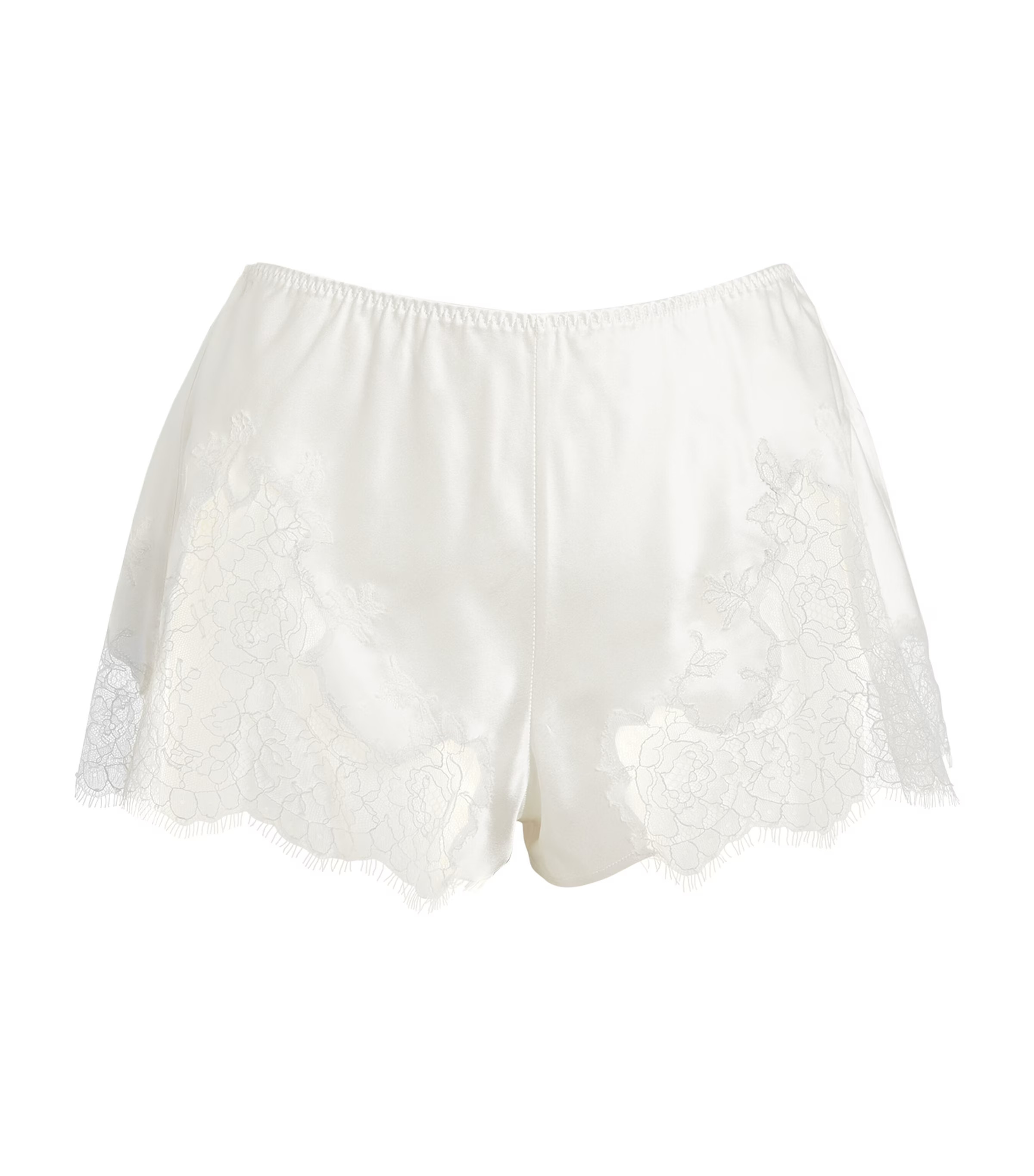 Marjolaine Silk Lace-Trim Baccarat Shorts | Harrods