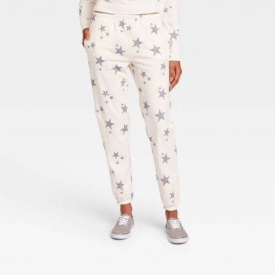 Women's Star Print Jogger Pants - Cream | Target