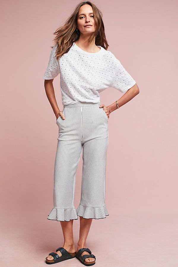 Beaumont Ruffled Trousers | Anthropologie (US)
