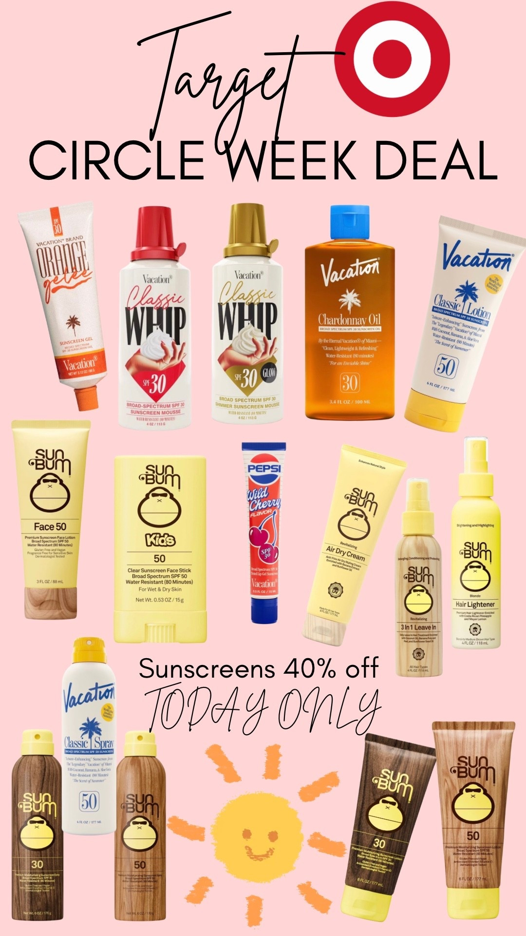 🚨 PSA: If you’re stocking up on sunscreen anyway, TODAY is the day to do it! ☀️🏖️

Target Circle Week has select sunscreens 40% OFF today only, including some of my favorites from Vacation and Sun Bum! Whether you’re headed to the beach, the pool, or just trying to survive summer without turning into a lobster, now’s the time to grab them.

I rounded up all of the best deals and linked everything in my LTK! Which sunscreen are you loyal to…Vacation or Sun Bum? 👇🌴☀️

#TargetCircleWeek #TargetDeals #TargetFinds #LTKFinds #SummerEssentials #Sunscreen #VacationBrand #SunBum #BeachMustHaves

#LTKSaleAlert #LTKBeauty #LTKSwim