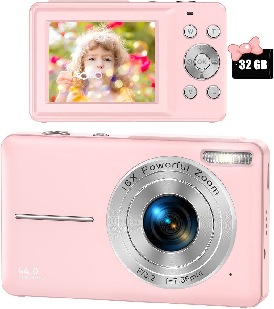Digital Camera, FHD 1080P Digital Camera for Kids with 32GB SD Card 16X Digital Zoom, Compact Cam... | Amazon (US)