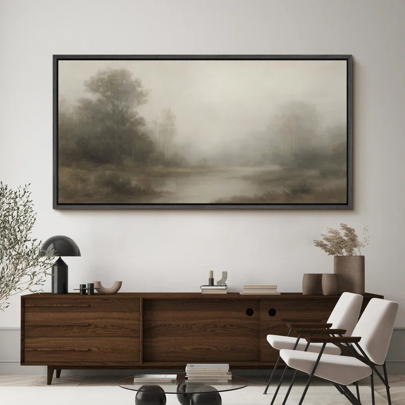 Large Framed Canvas Print Wall Art - Vintage Landscape Print for Modern Farmhouse Decor | Wayfair North America