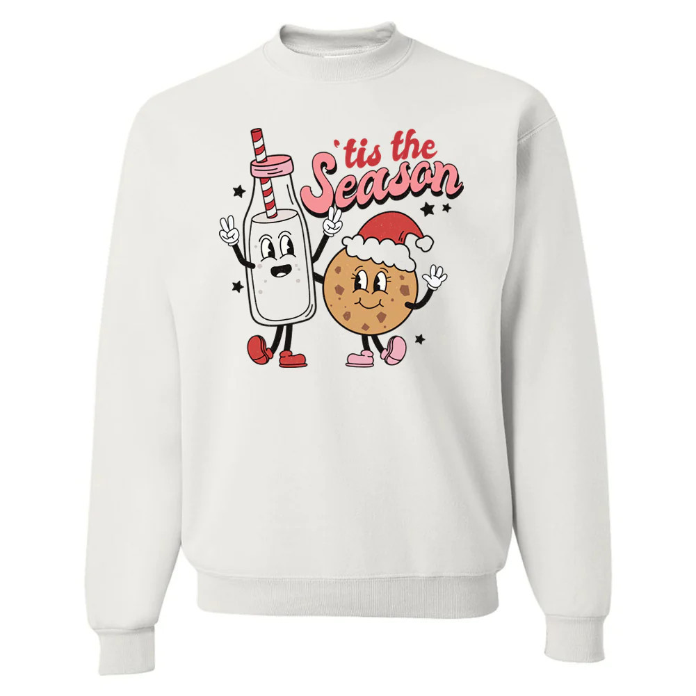 'Tis The Season 'Milk & Cookies' Crewneck Sweatshirt | United Monograms