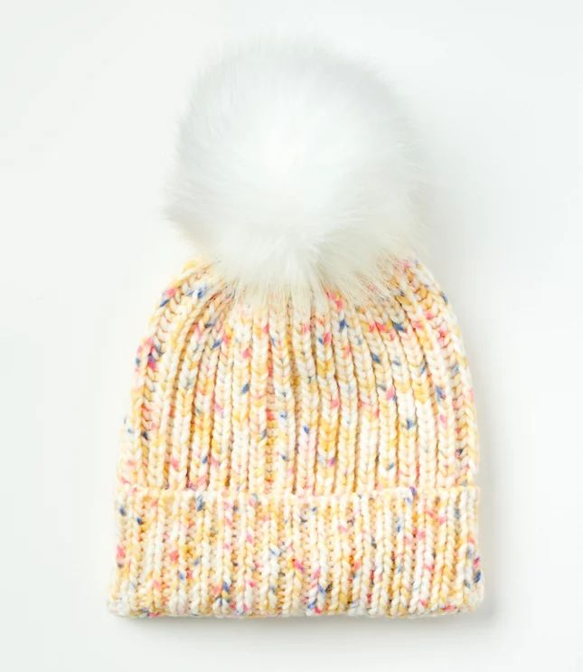 Flecked Faux Fur Pom Pom Hat | LOFT