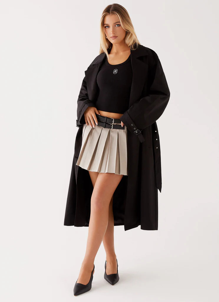 Frenchy Oversized Trench Coat - Black | Peppermayo (Global)