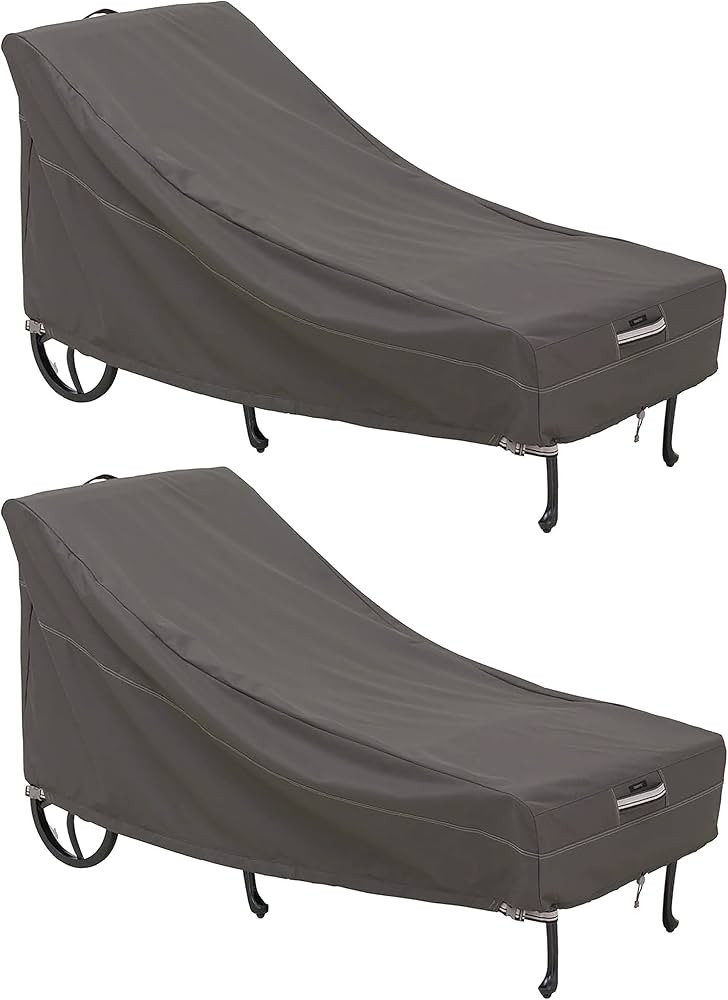 Classic Accessories Ravenna Water-Resistant 86 Inch Patio Chaise Lounge Chair Cover, 2-Pack, Pati... | Amazon (US)