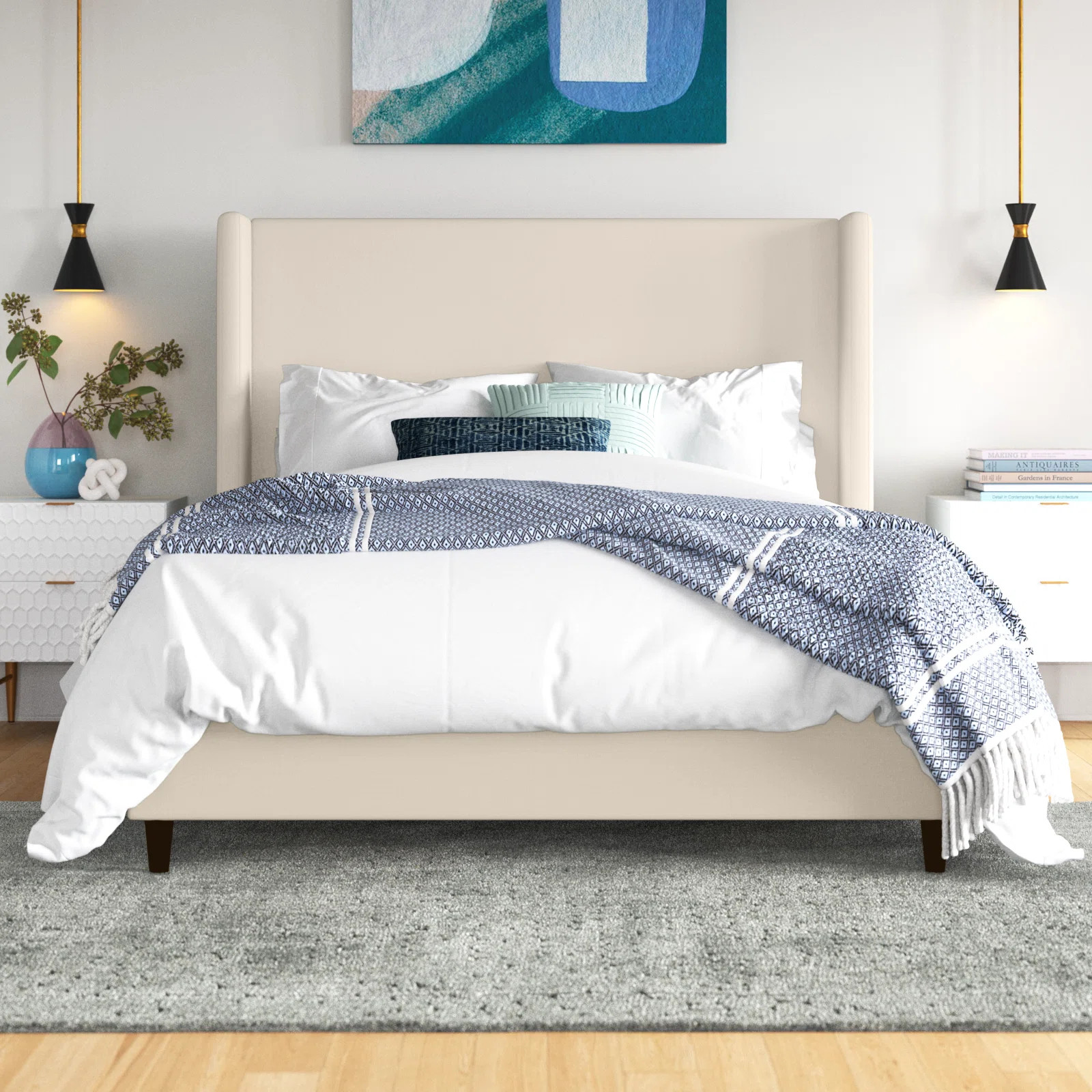 Birzer Queen Upholstered Wingback Bed | Wayfair North America