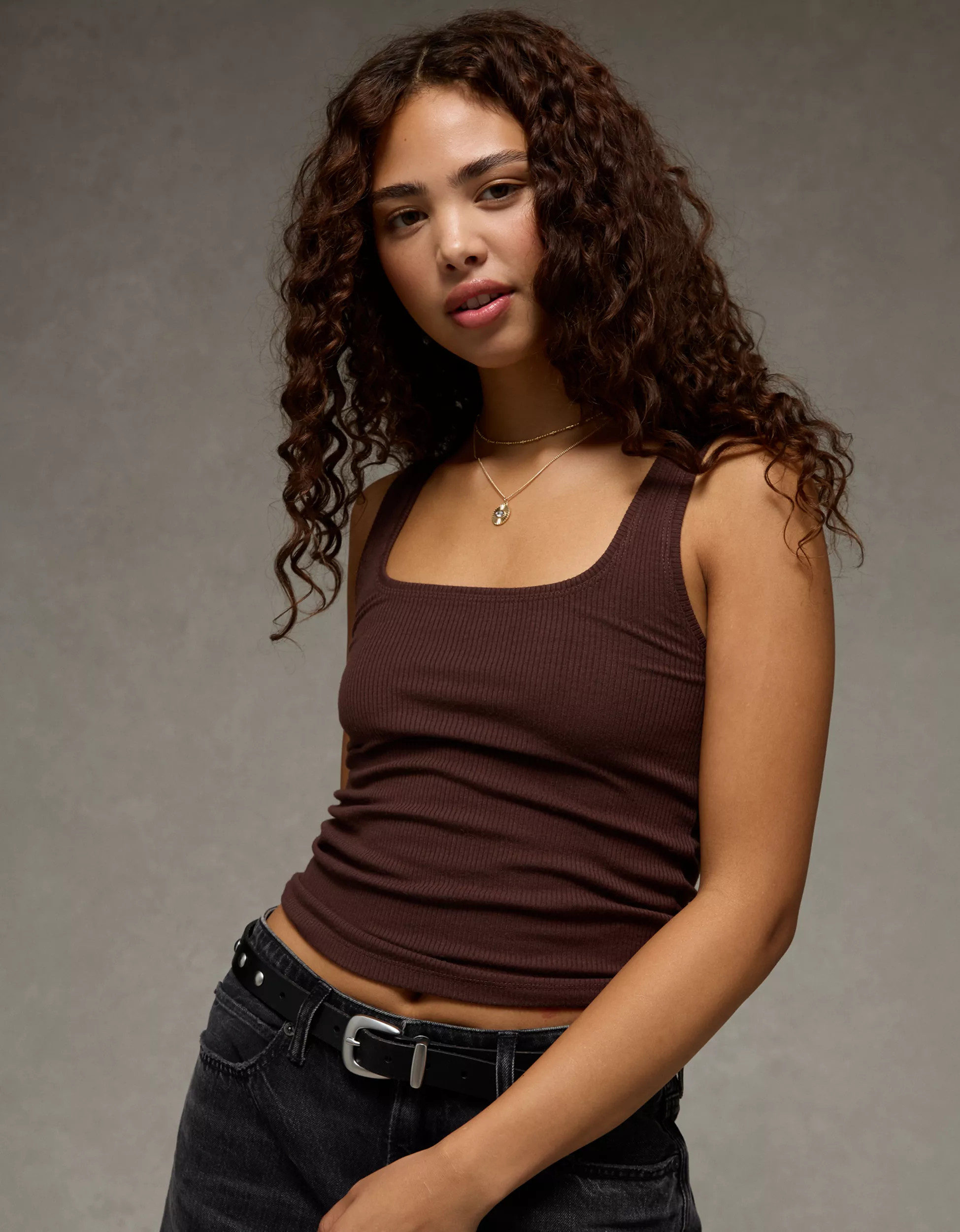 AE Square Neck Plush Tank Top | American Eagle Outfitters (US & CA)