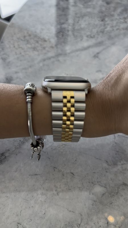 Gold and silver Apple Watch band, Apple Watch band, dressy Apple Watch band, casual Apple Watch band, neutral Apple Watch bandd

#LTKfindsunder50 #LTKVideo